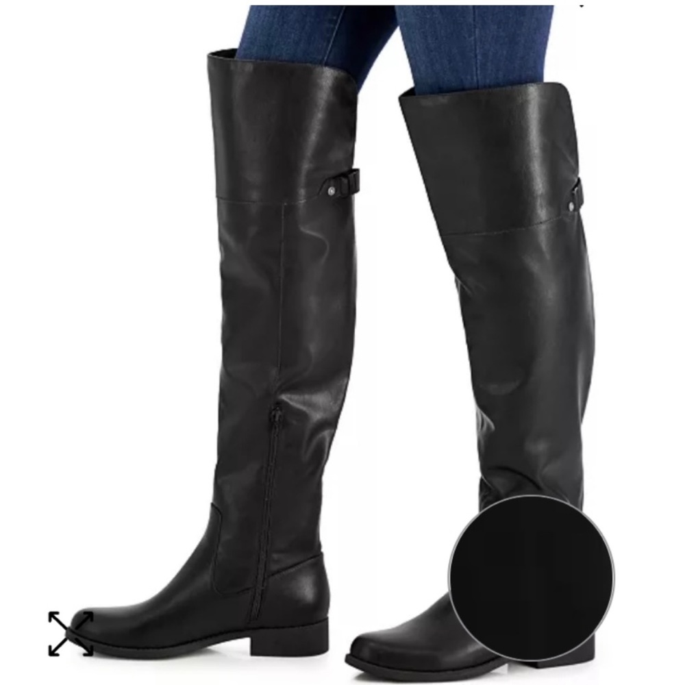 Sun + Stone Allicce Wide Calf Over-The-Knee Boots- Black- Size 9.5 M- New